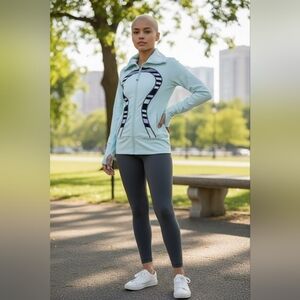 Lululemon In Stride Jacket Light Blue Zip-Up Size 8